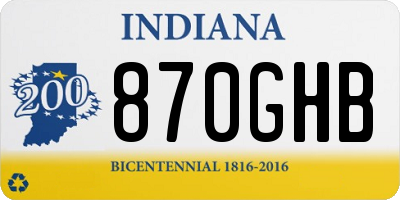 IN license plate 870GHB