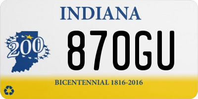 IN license plate 870GU