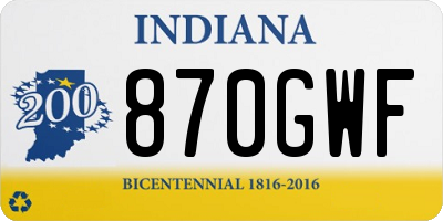 IN license plate 870GWF