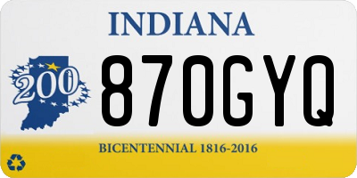 IN license plate 870GYQ