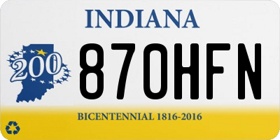 IN license plate 870HFN
