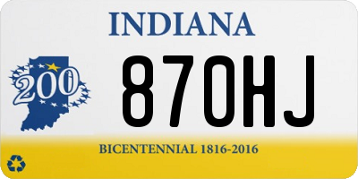 IN license plate 870HJ