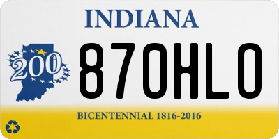 IN license plate 870HLO