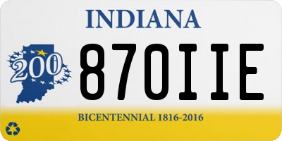 IN license plate 870IIE