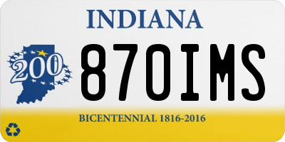 IN license plate 870IMS