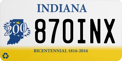 IN license plate 870INX