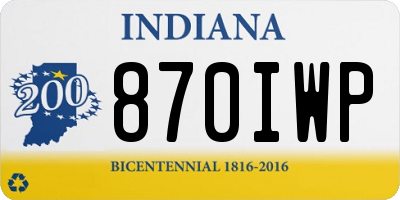 IN license plate 870IWP