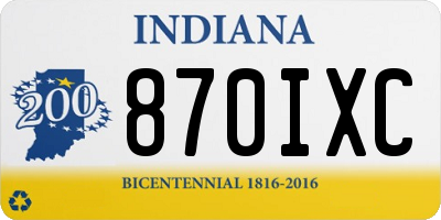 IN license plate 870IXC
