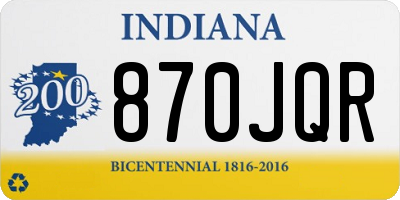IN license plate 870JQR
