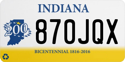 IN license plate 870JQX