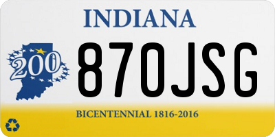 IN license plate 870JSG
