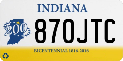 IN license plate 870JTC