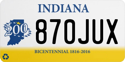IN license plate 870JUX