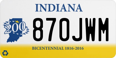 IN license plate 870JWM