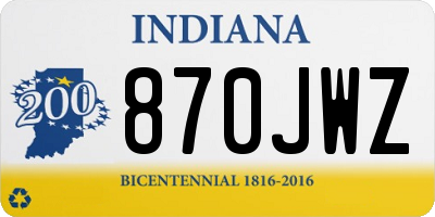 IN license plate 870JWZ