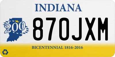 IN license plate 870JXM