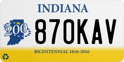 IN license plate 870KAV