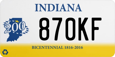 IN license plate 870KF