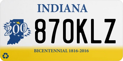 IN license plate 870KLZ