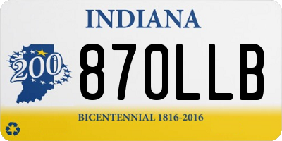 IN license plate 870LLB