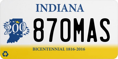IN license plate 870MAS