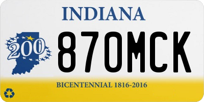 IN license plate 870MCK