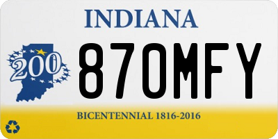 IN license plate 870MFY