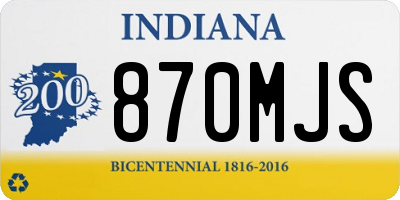 IN license plate 870MJS