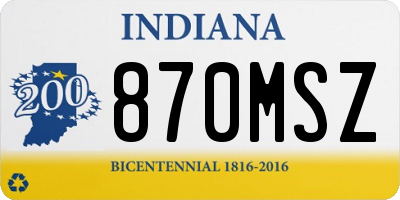 IN license plate 870MSZ