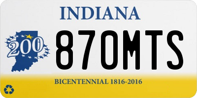 IN license plate 870MTS