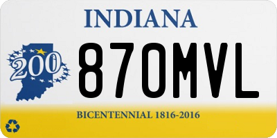 IN license plate 870MVL