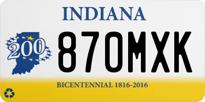 IN license plate 870MXK