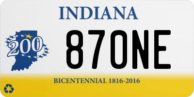 IN license plate 870NE