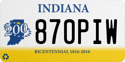 IN license plate 870PIW