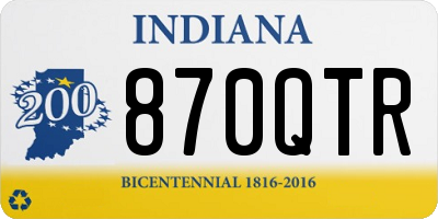 IN license plate 870QTR