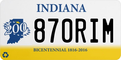 IN license plate 870RIM