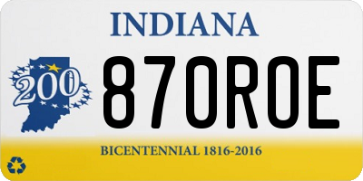 IN license plate 870ROE