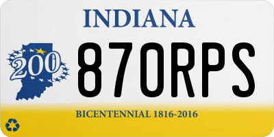 IN license plate 870RPS