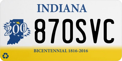 IN license plate 870SVC