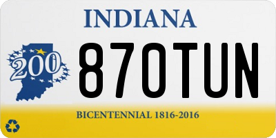 IN license plate 870TUN