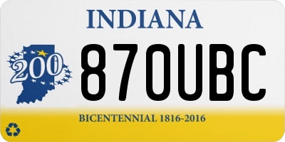 IN license plate 870UBC