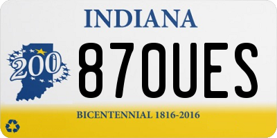 IN license plate 870UES