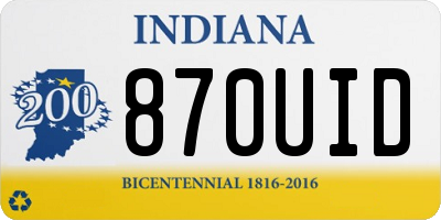 IN license plate 870UID
