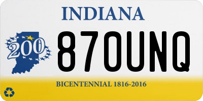 IN license plate 870UNQ