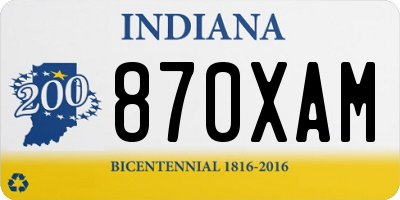 IN license plate 870XAM