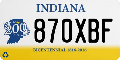 IN license plate 870XBF