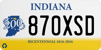 IN license plate 870XSD
