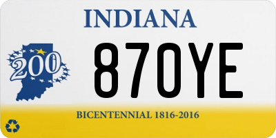 IN license plate 870YE