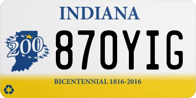 IN license plate 870YIG