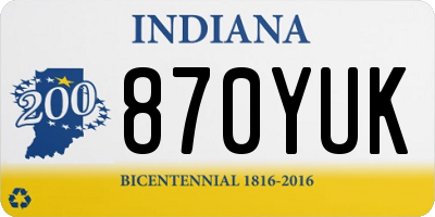 IN license plate 870YUK